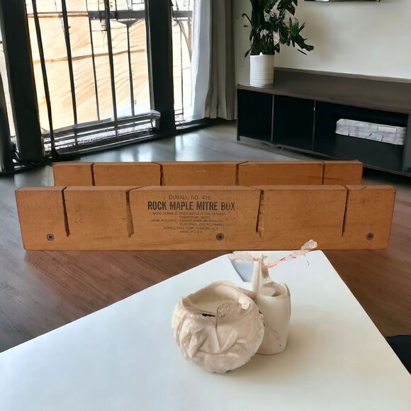 DURALL Rock Maple Mitre Box No. 416 Yonkers NY Vintage Made In USA Wooden Wood. - Picture 13 of 14